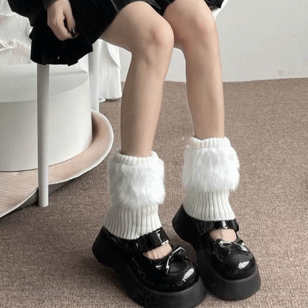 Y2K Faux Leather Pocket Leg Warmers main image 1