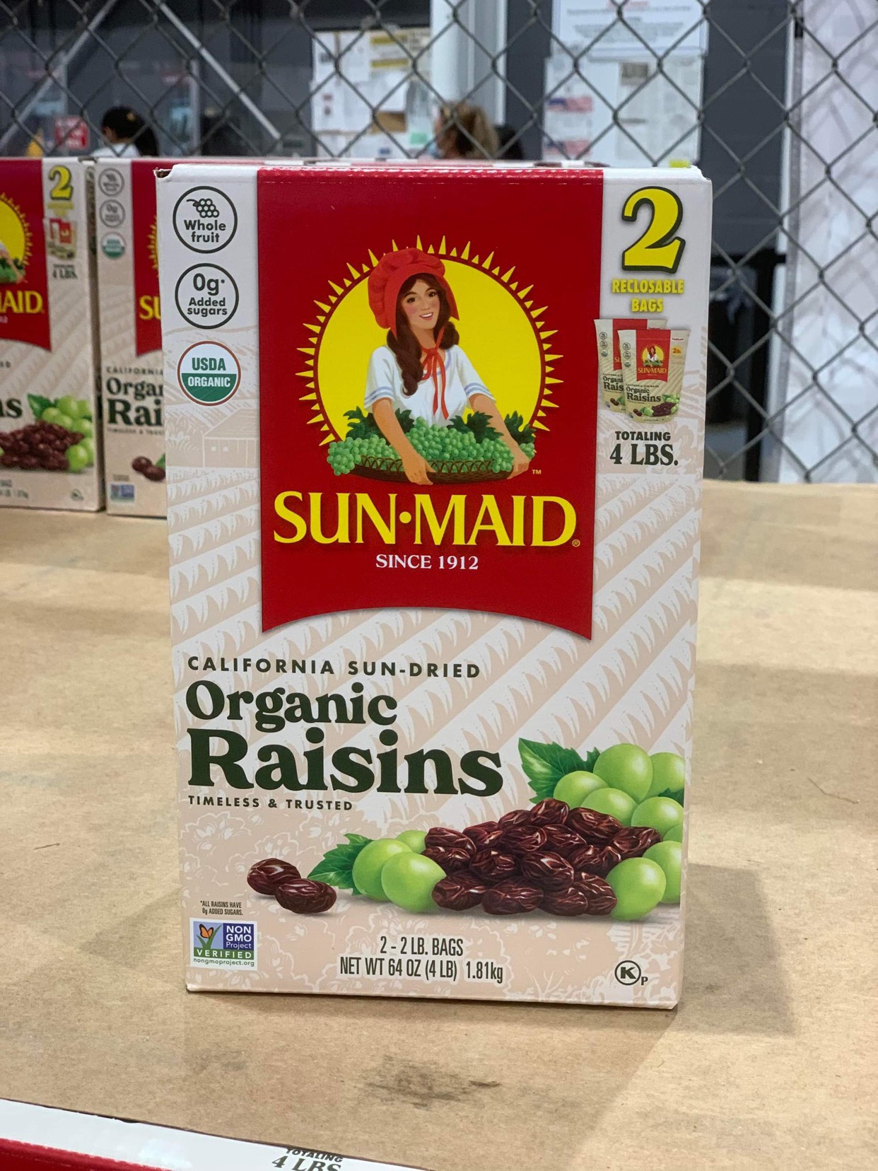 Nho khô hữu cơ sunmaid organic raisins date 2025 hộp 1,81kg - eds hàng mỹ