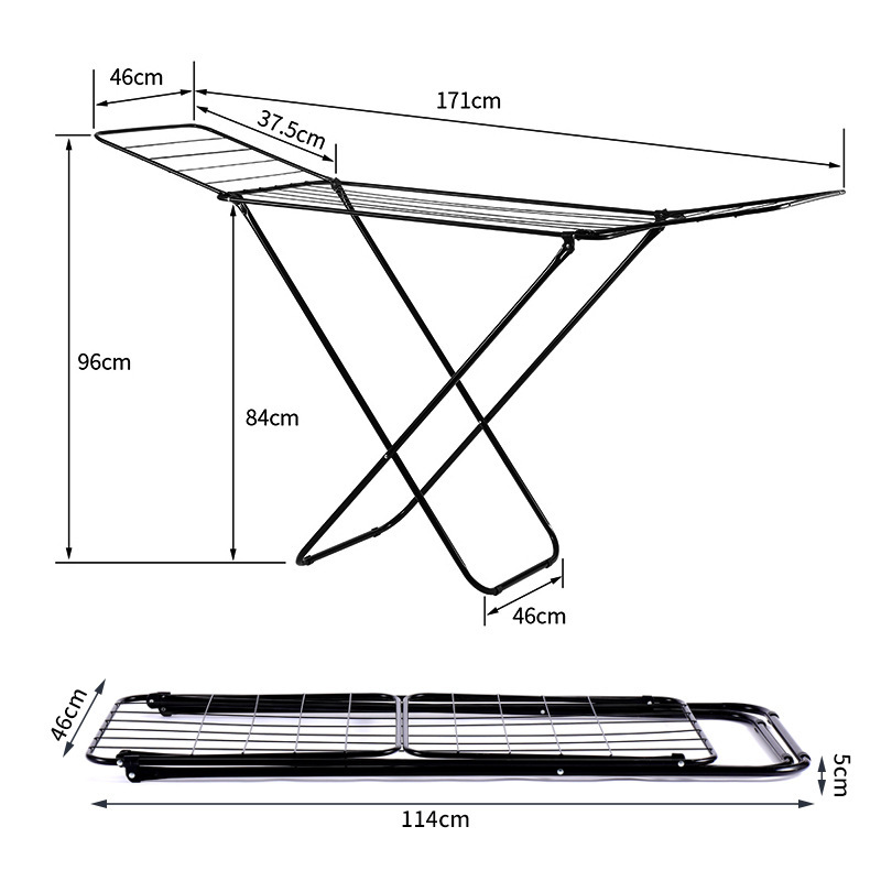 Clothes drying rack X-shaped floor drying rack balcony folding drying rack indoor and outdoor installation without installation of drying quilt storage hanger expediency
