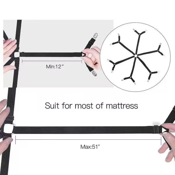 HTF.1-4pcs Bed Sheet Mattress Adjustable Gripper Elastic Clip Holder Strap  Fasteners
