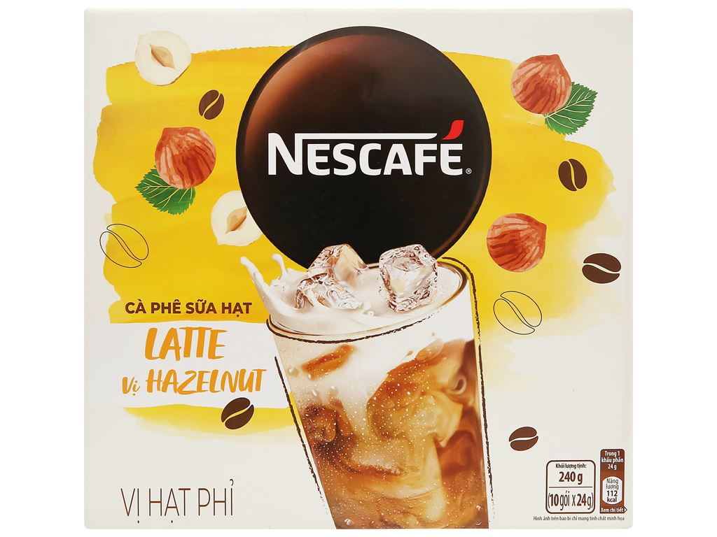 Nescafe Latte vị hạt phỉ (10 gói x 24g) - HSD 16/11/22