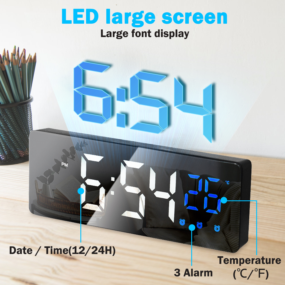 【TechEssence】Voice Control Digital Alarm Led Screen Electronic Clock ...
