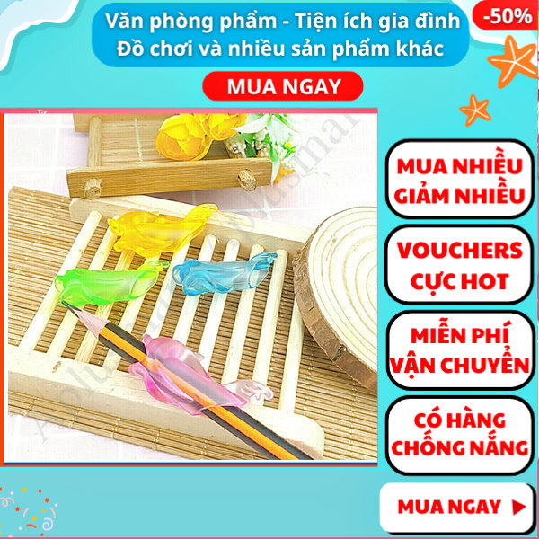 Combo 4 dụng cụ tập viết cá heo cho bé ,đệm tay cầm bút ,đệm bút cá heo , đệm cầm bút , đồ dùng học tập, Aplusmart