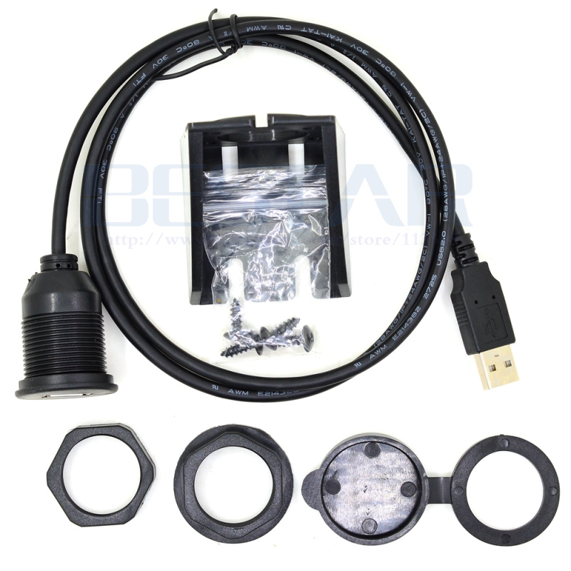 Usb Dash Socket 【VogueVenture】USB 2.0 Flush Mount Cable - Dashboard Panel Dash Mount 1 ...