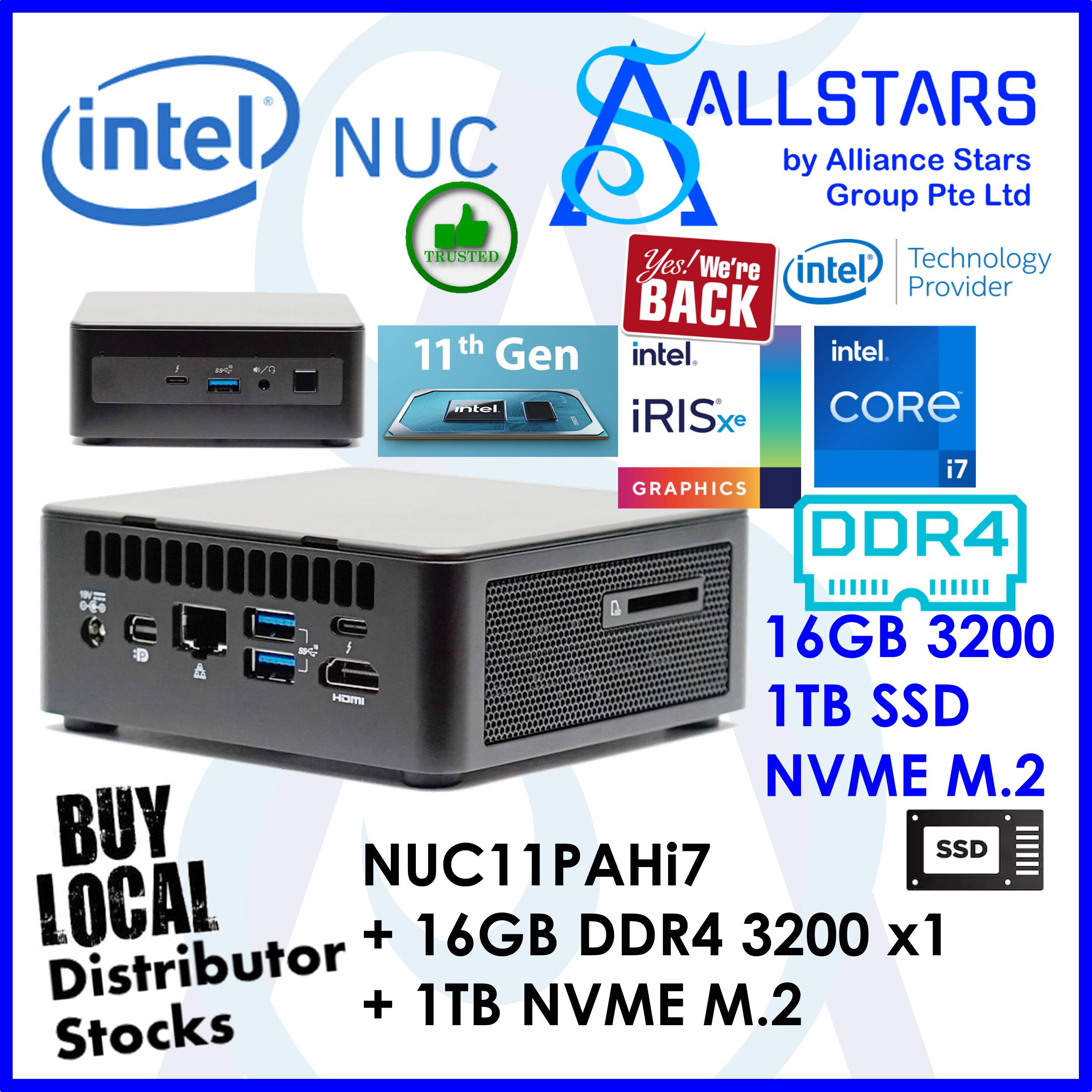 ALLSTARS : NUC) Intel NUC11PAHi70Z00 + 16GB DDR4 3200MHz + 1TB