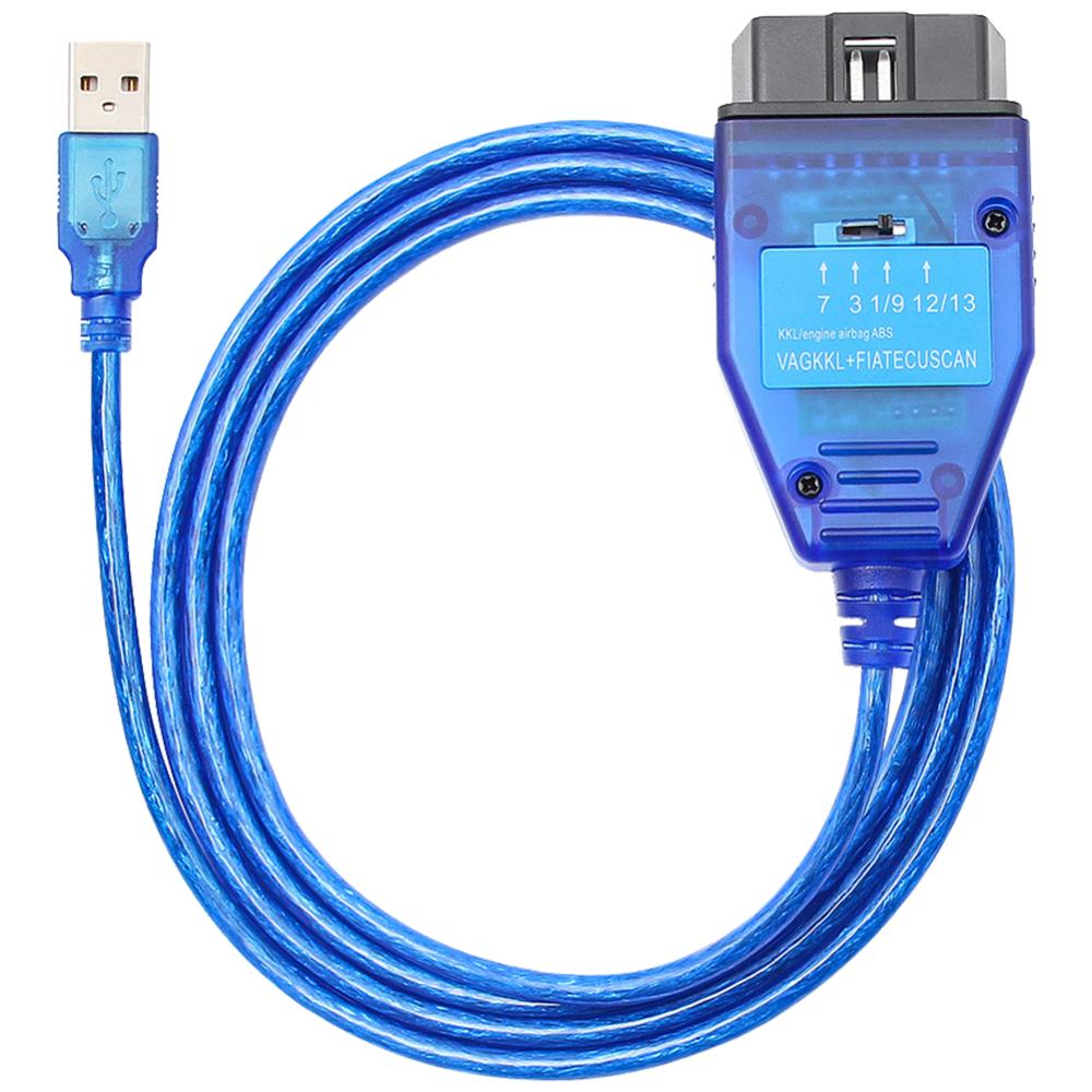 【New Arrival】ECUSCAN USB Diagnostic Interface FT232RL Chip OBD2 Code Reader with 4 Way Switch Car ECU Scan Tool for VAG KKL Fiat