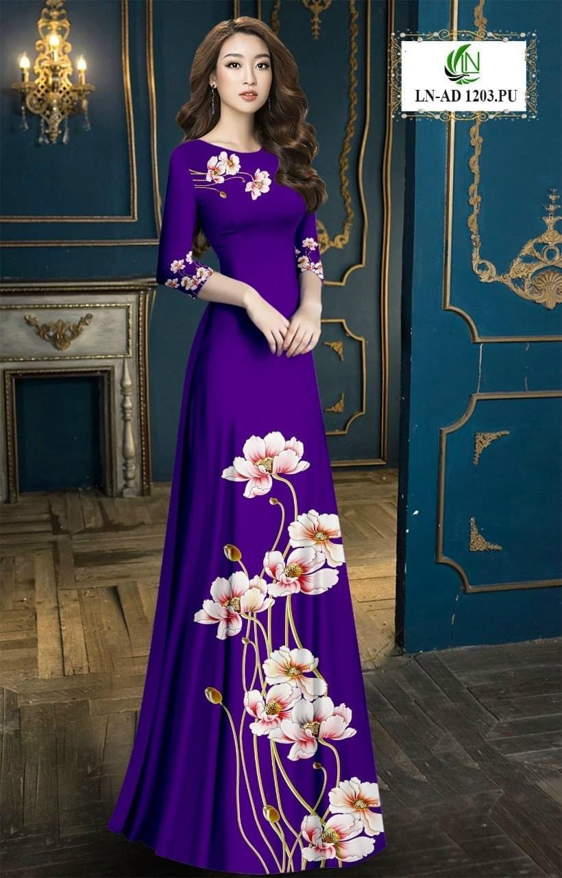 Áo Dài Hoa May Sẵn Đủ Size
