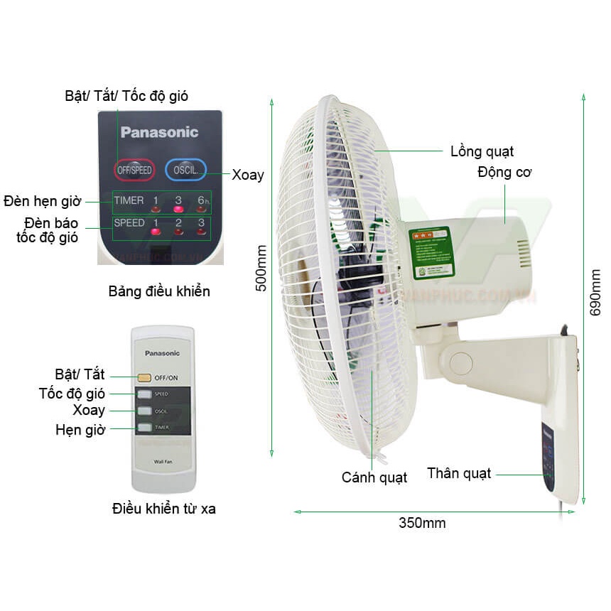 Quạt treo tường Panasonic - F‑409M