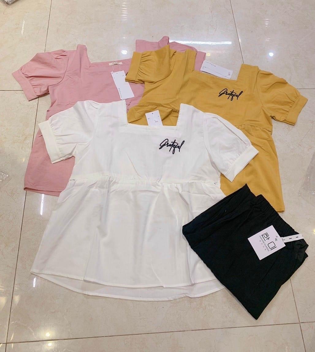 Áo bầu cổ vuông (nhiều màu) - size M/L