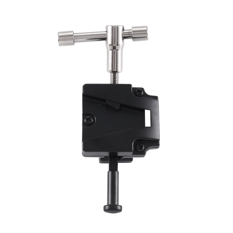 Super Crab Clamp with T Handle & Universal V-Lock Mount Quick Release Adapter for DSLR Camera Battery Mounting