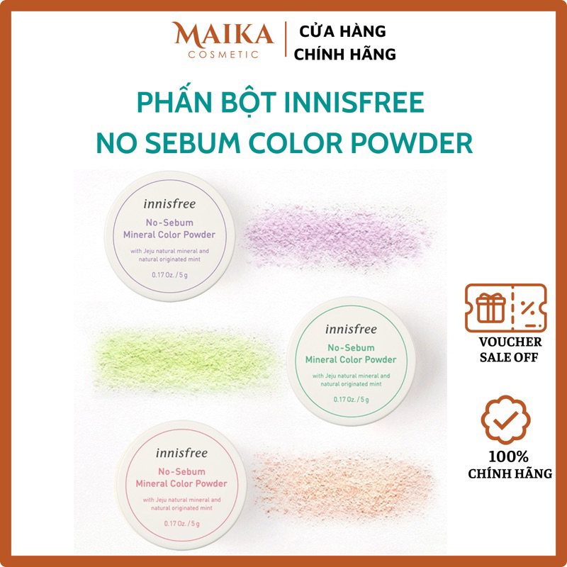 Phấn phủ bột innisfree no-sebum mineral color power