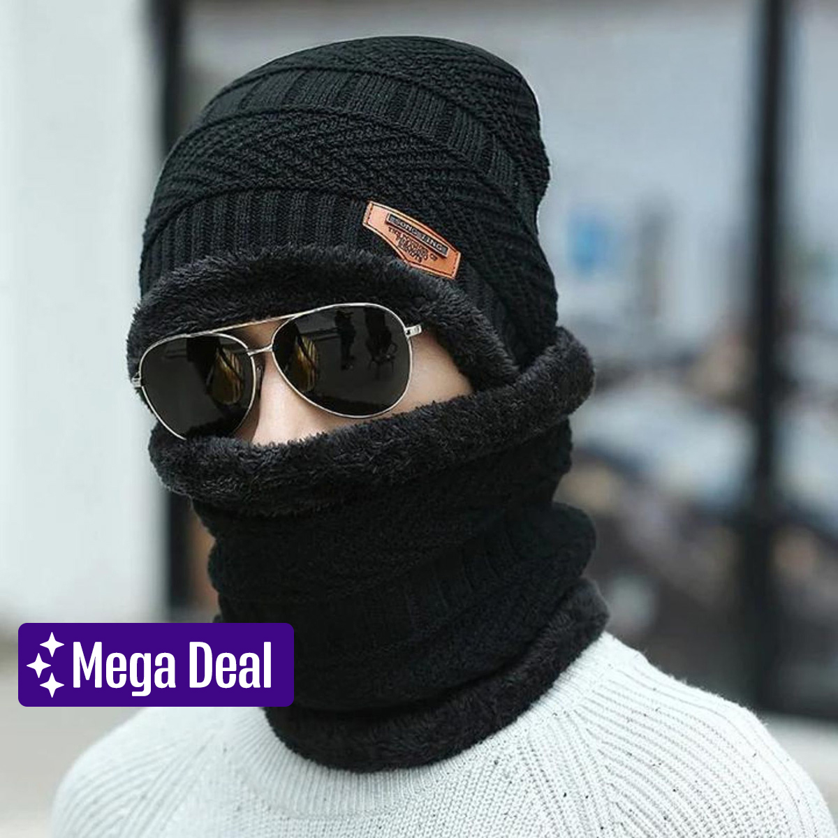 Twin Shop Beanie cap-Wool cap with neck warmer for men women| Winter cap for Unisex