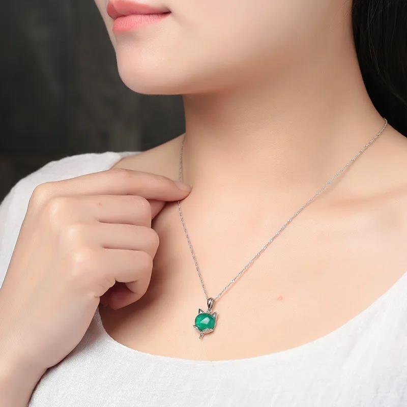 Natural%20Green%20Jade%20Fox%20Pendant%20Necklace%20925%20Silver%20Jadeite%20Chalcedony%20Amulet%20Fashion%20Charm%20Jewelry%20Gifts%20for%20Women%20Her%20-%20Image%2010