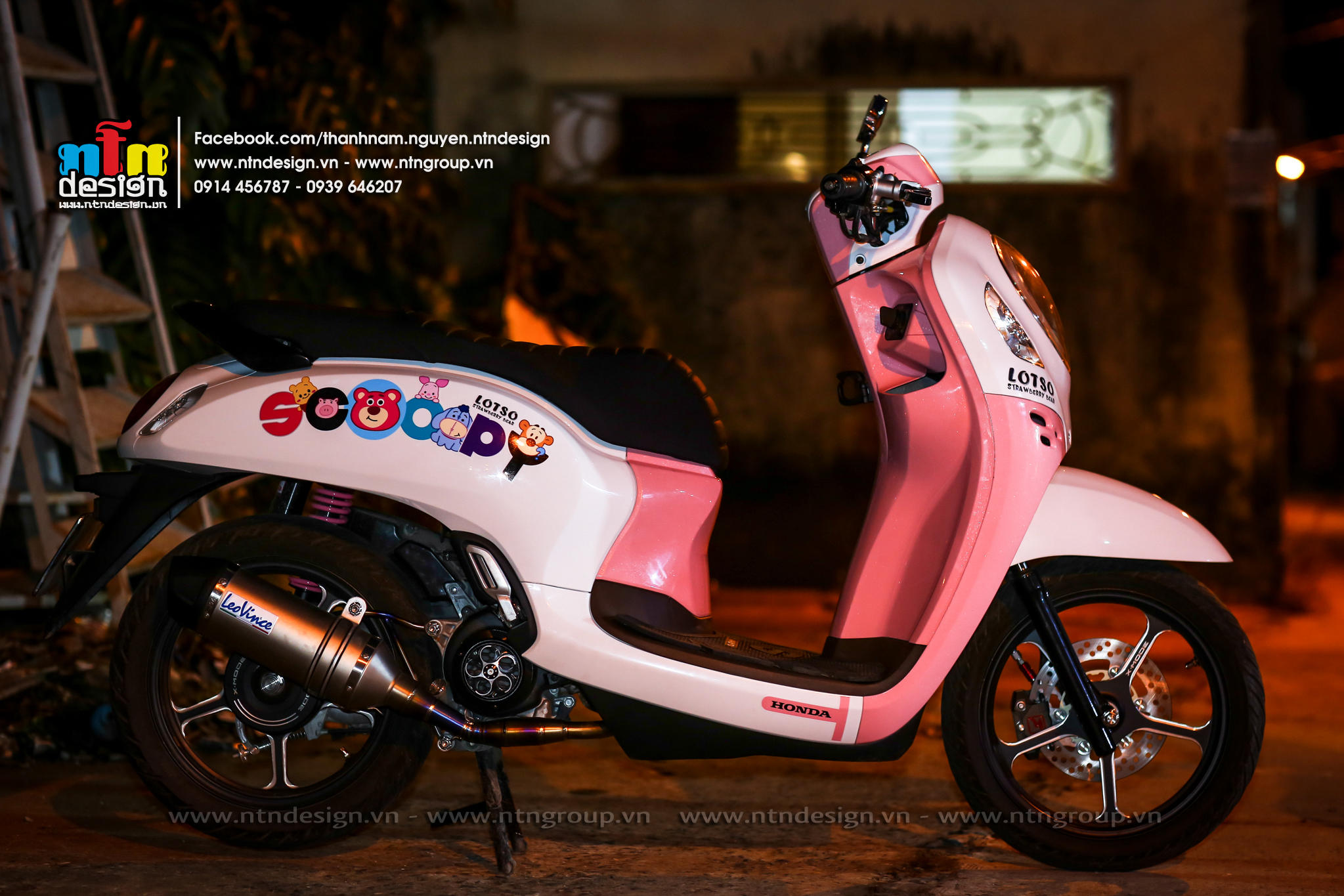 Tem rời Scoopy mẫu mới 2023 siêu kute cho xe trắng hồng