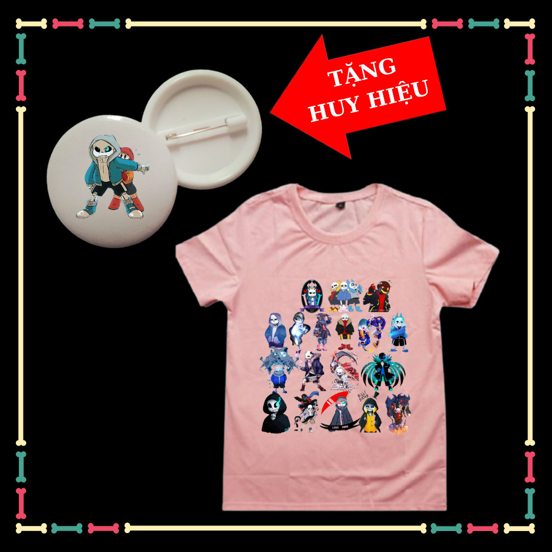 Áo Thun Sans nhiều mẫu Sans Ink Sans Error 404 Mix Sans Error Sans Undertale Xịn Xò Cho trẻ em-Tặng Huy Hiệu Sans siêu ngầu