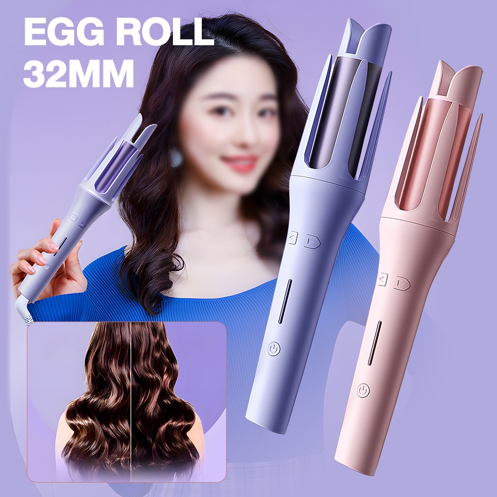 32MM Automatic Rotating Hair Curler Ceramic Barrel Styling Wand Tool_voghion.com