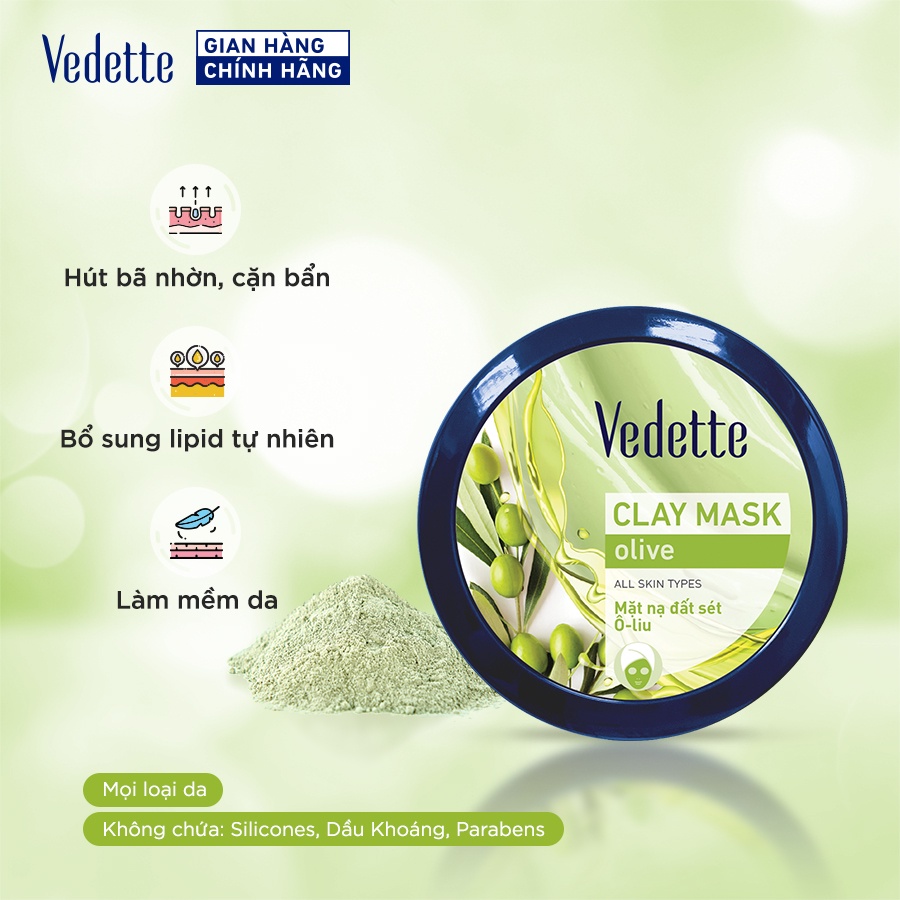 Mặt nạ đất sét Vedette Ôliu (Olive) 145g MNDS-OL-HH0145