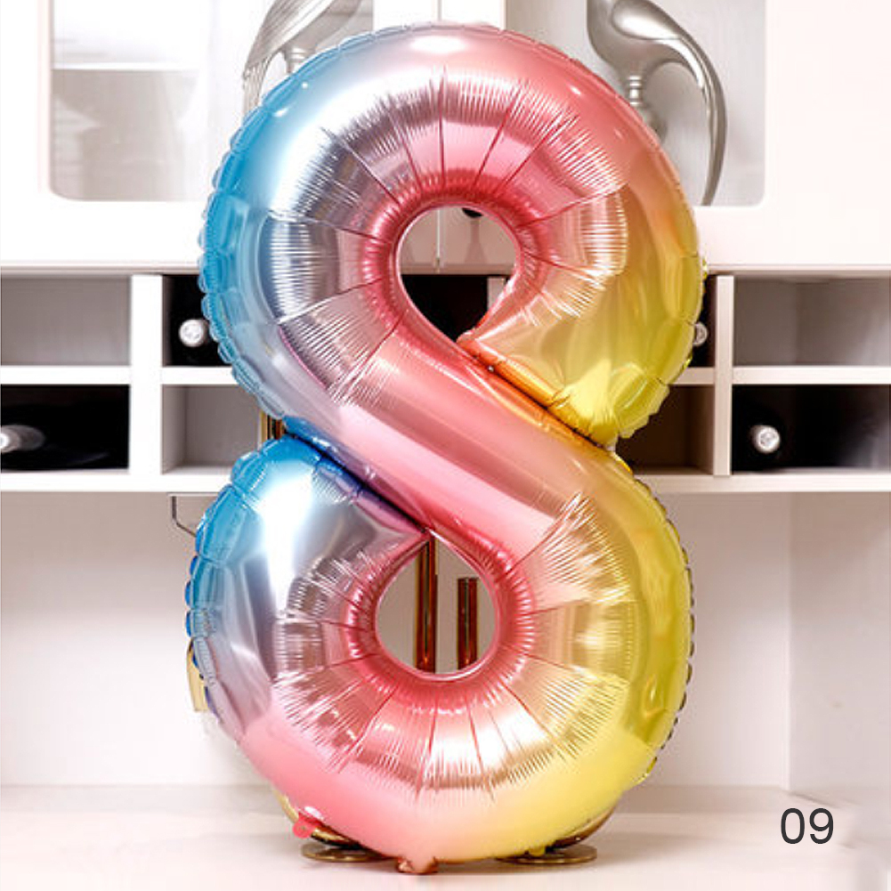 40 Inch Foil Birthday Balloons Air Helium Number Balloon Happy Birthday Party Decoration Rainbow Color Figures Balloon