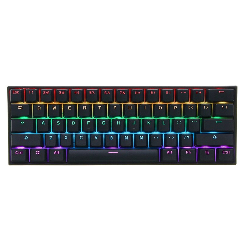 Anne Pro 2 RGB Mechanical Gaming Keyboard 60% 61 Keys Wireless Bluetooth 5.0 Gateron Blue Switch Portable Detachab Mini Keyboard