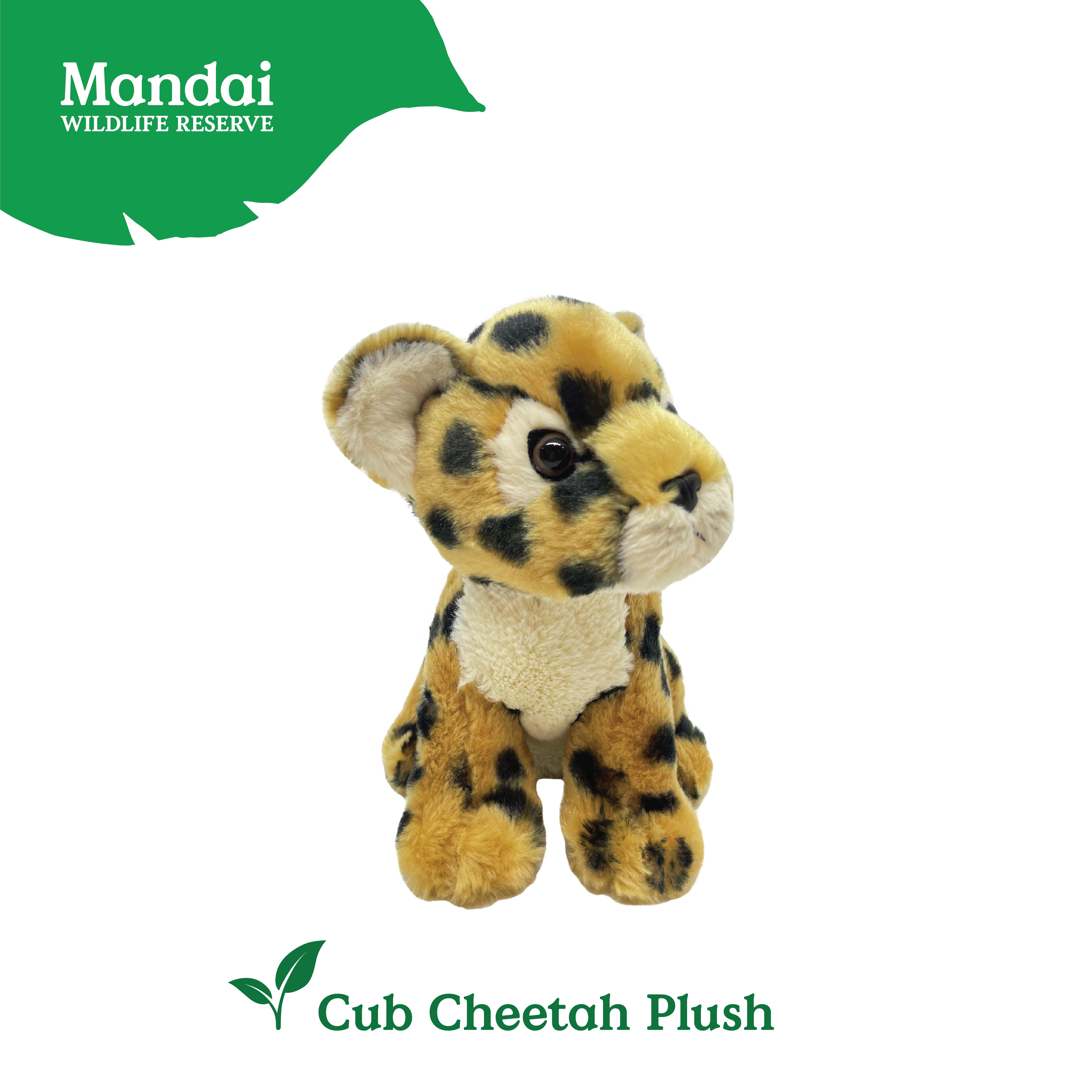 Cub Cheetah Plush 7" Animal Stuffed Toys 100 Recycled Polyester MANDAI