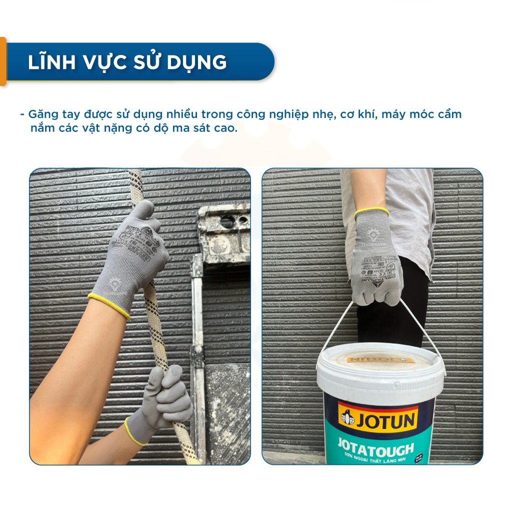 Găng tay lao động Deltaplus VE702PG phủ PU chống cắt chống dầu Bao tay lao động ôm tay thao tác chính xác -Thinksafe