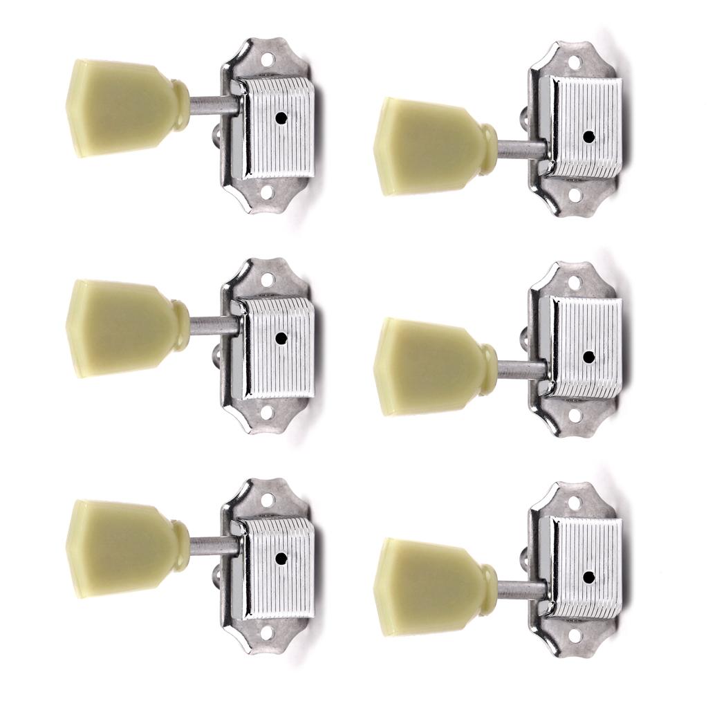CCCOOL 6x Electric Guitar Tuning Peg String Tuners Machine Heads Tuners Keys Silver