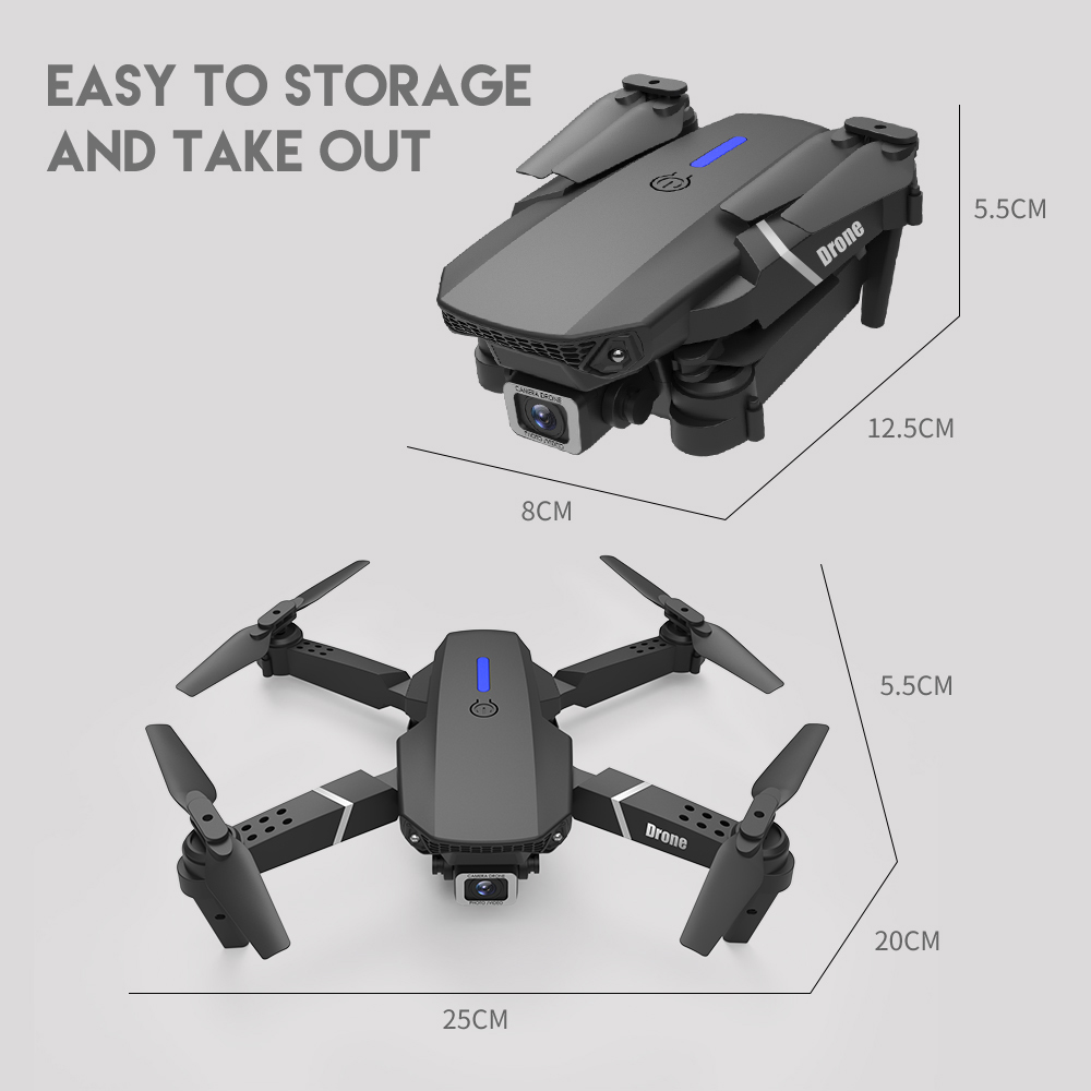 Flycam E88 Pro camera 4K, pin 1800mAh mẫu 2021