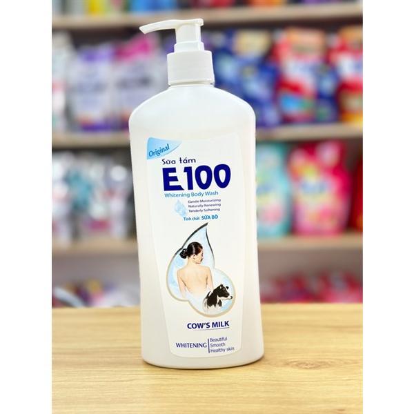 Sữa tắm E100 Trắng da với tinh chất sữa bò 520ml