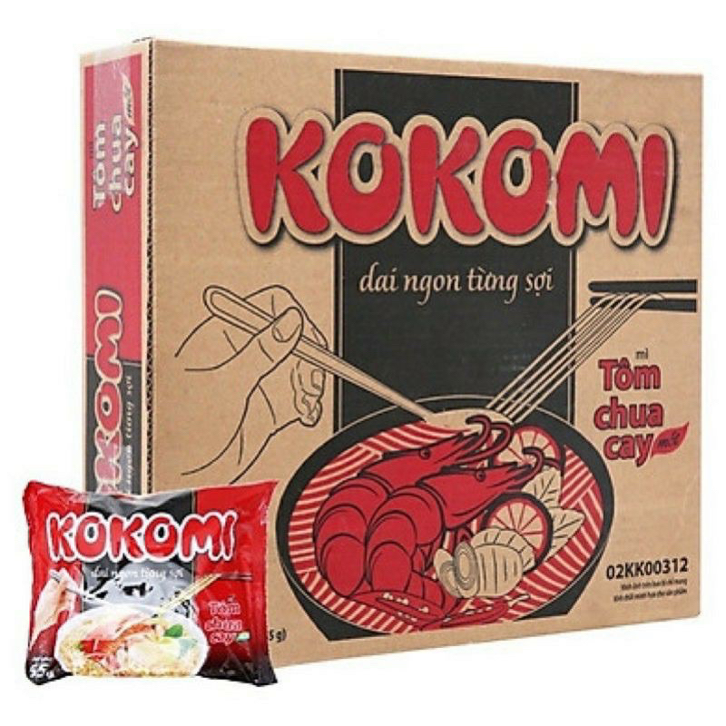 Thùng mì Kokomi 30 Gói vị tôm chua cay 65g