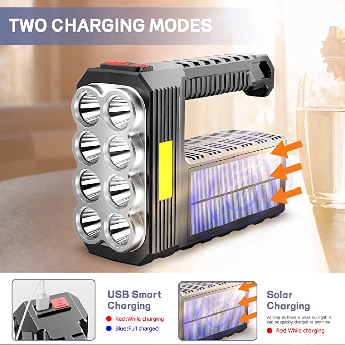 Solar%20Searchlight%203%20Lighting%20Modes%20Solar%20Rechargeable%20Portable%20Lamp%20Multifunctional%20Camping%20Emergency%20Light%20Outdoor%20Waterproof%20Strong%20Light%20Cob%20Torchlight%208%20COB%20Ultra%20Bright%20Flashlight%20-%20Image%202