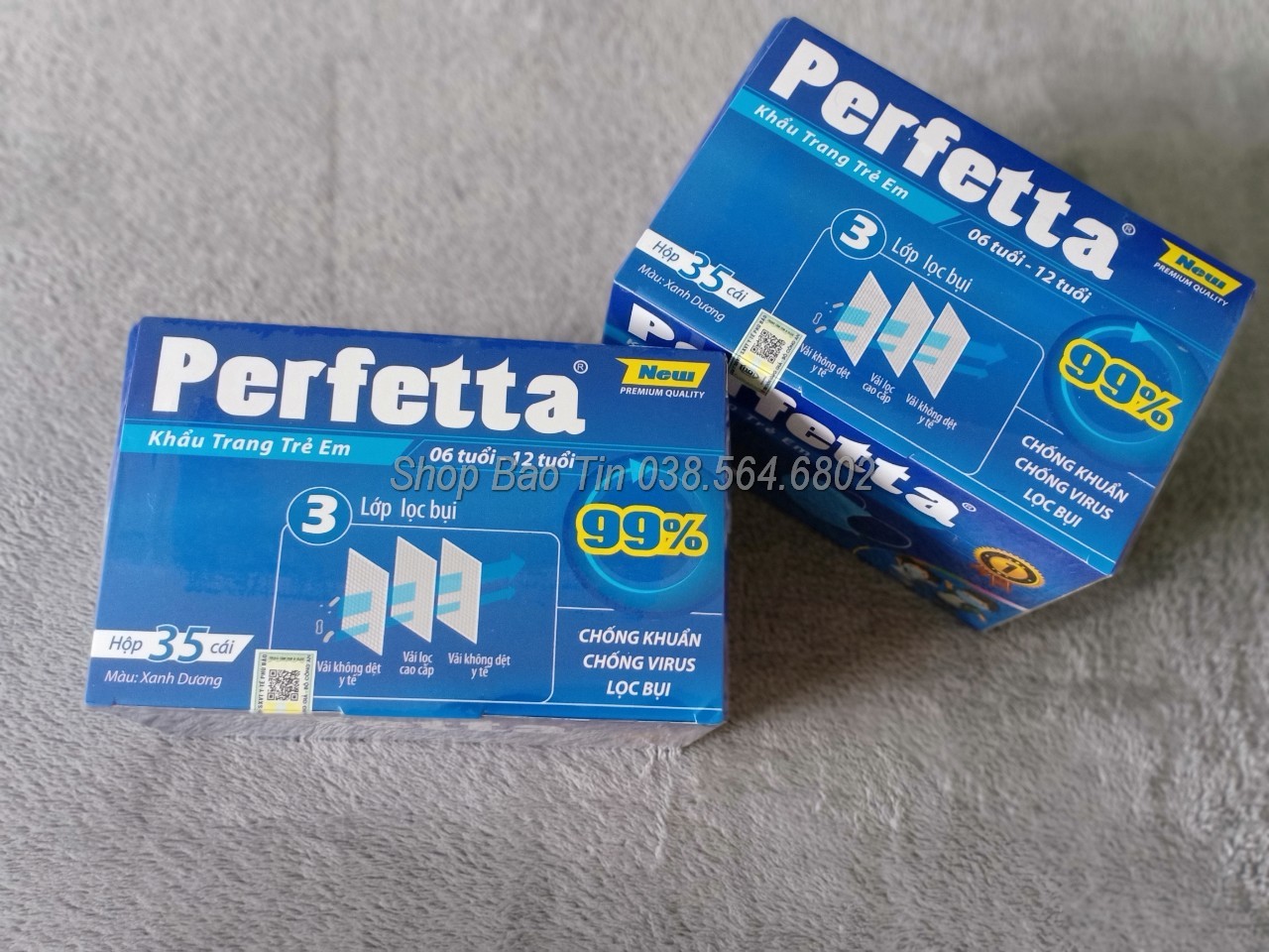 Combo 5 Hộp Khẩu Trang Y Tế Perfetta Trẻ Em
