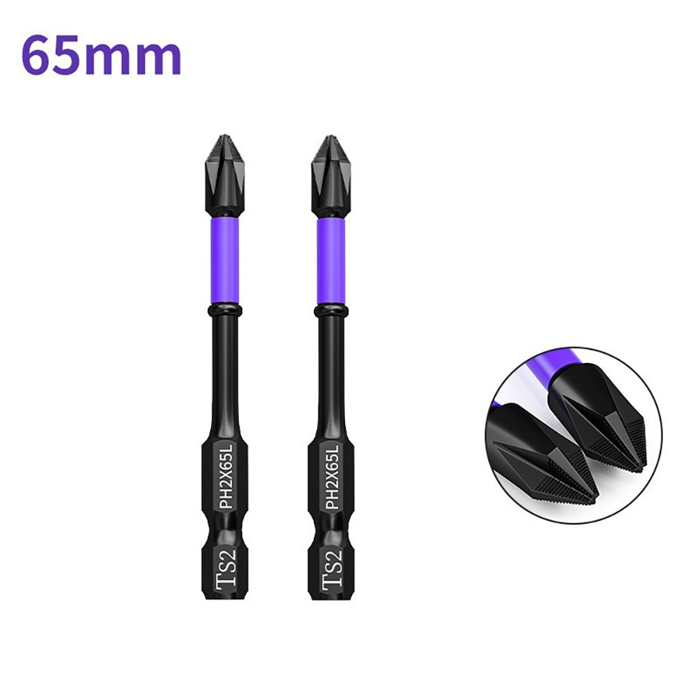 Unnicoco 2Pcs Non-slip PH2 Magnetic Batch Head Cross Screwdriver