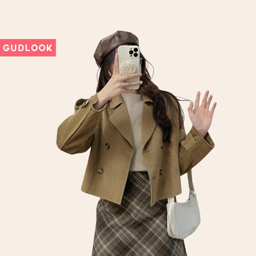 Áo nữ dạ ép dáng blazer gudlook 4 cúc khoác ngoài