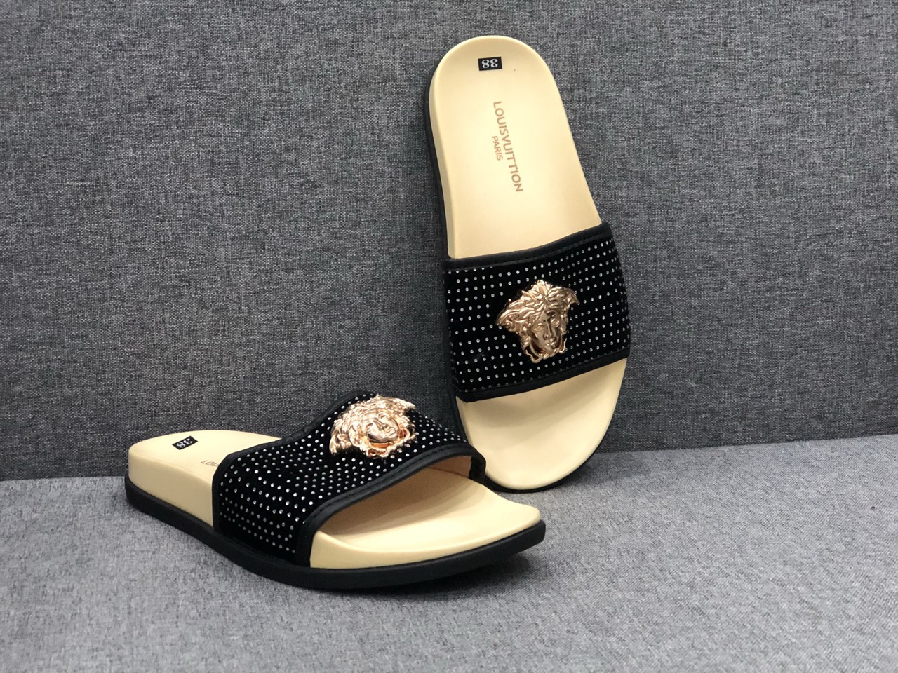 Dép versace nam đế cao su đúc hàng cao cấp
