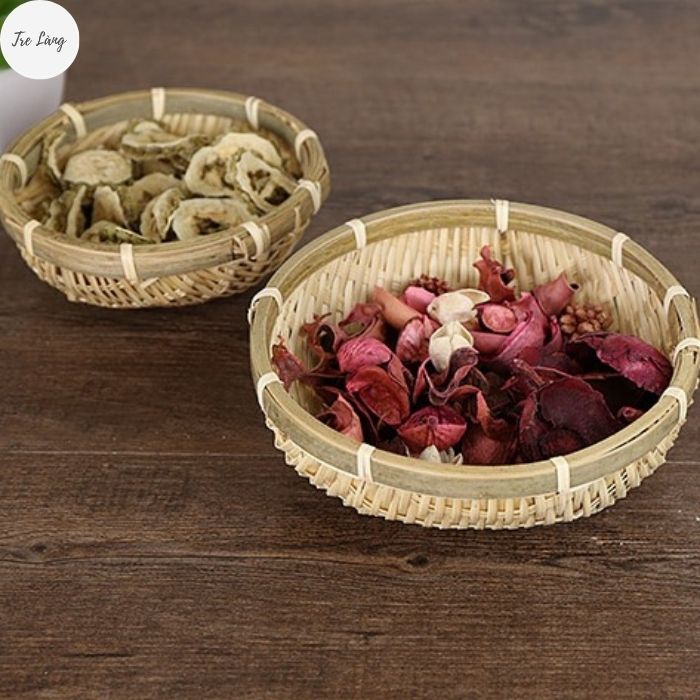 Rổ tre đan mini decor chụp ảnh đựng đồ nhỏ xinh TRE LÀNG