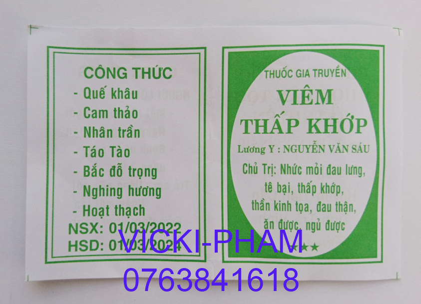 [Đông y-Chính gốc] 100 Gói Thấp khớp Nguyễn Văn Sáu