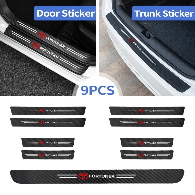 For Toyota Fortuner Carbon Fiber Car Door Sticker Protector Auto Threshold Strips Fashion Sticker Anti-Scratch Car Accessories
