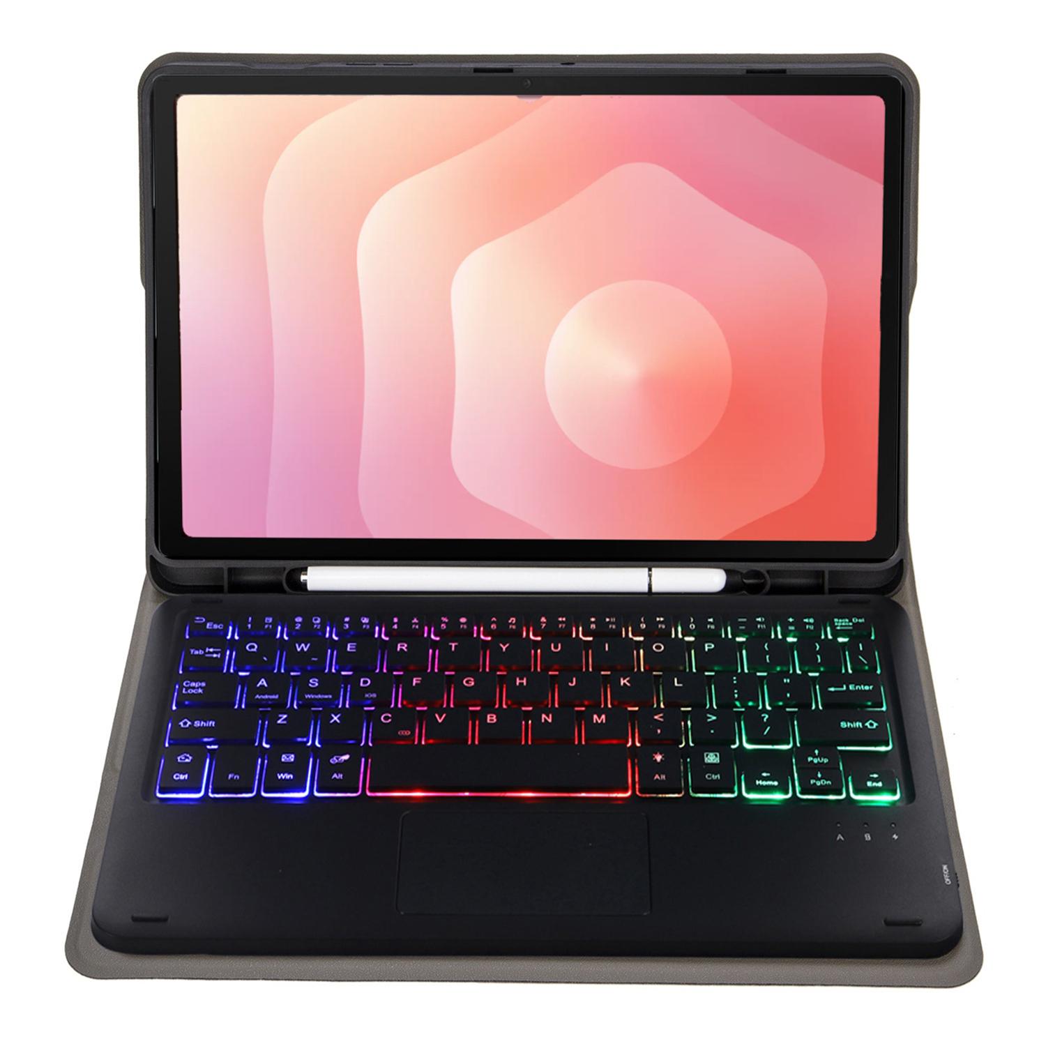 (New arrive) Candy Color Touch Backlight Bluetooth Keyboard Leather ...