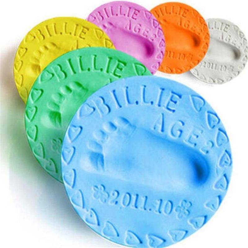 Wenefang Fashion Baby Print Hand Clay Soft Air Parent-child Finger Casting Kit Care Accessories Babies Toys Foot Ink Kid Tools Souvenir 20g DIY. 