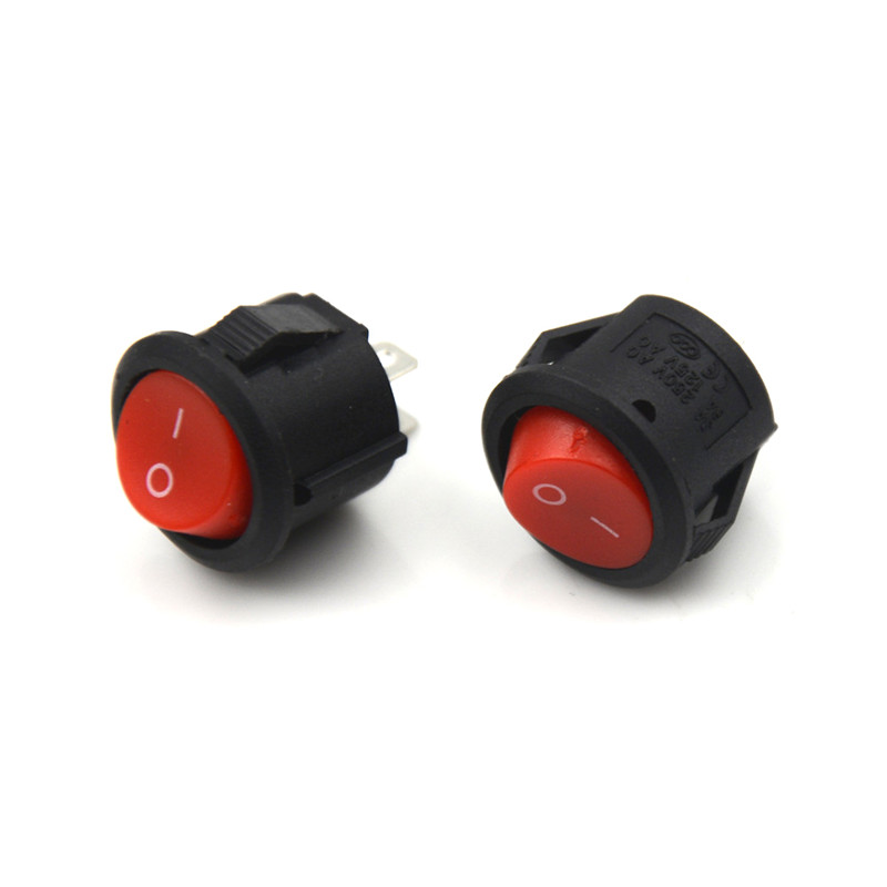 10Pcs 16mm Diameter Round Boat Rocker Switches Mini 2 Pin ON-OFF Rocker Switches 3A/250V. 