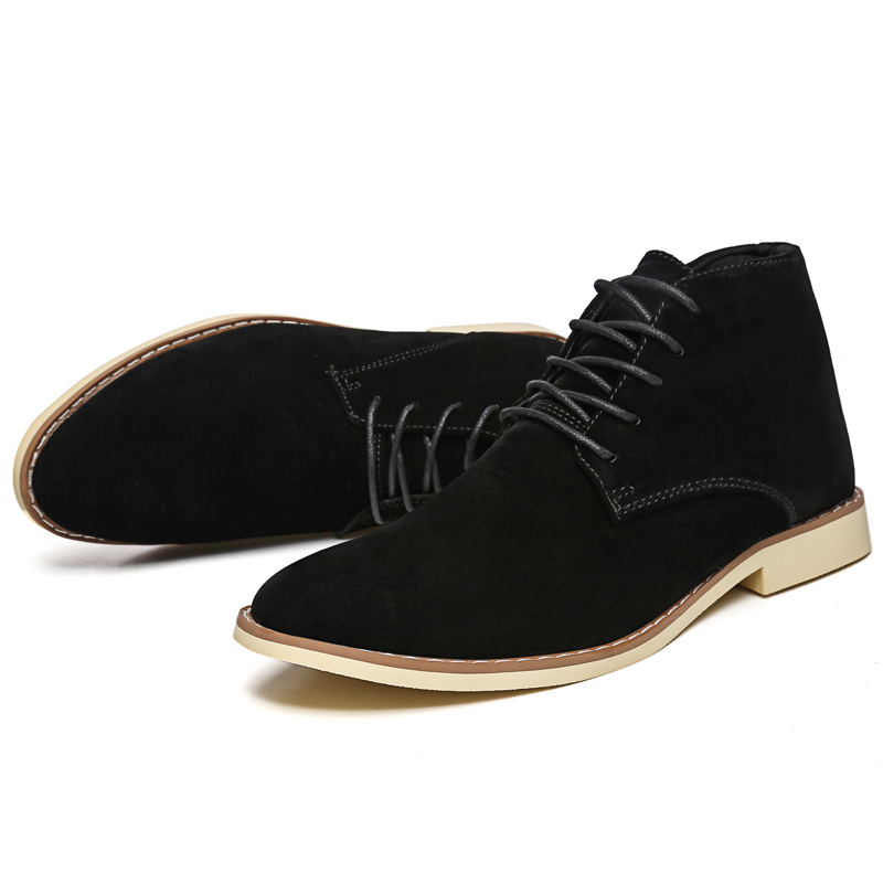 Sunlight Martin Boots Autumn and Winter High Top Leather Shoes High Quality Frosted Leather Pointed Toe Leather Shoes British Style Distinctive Ankle Boots Large Size Leather Men's Shoes for Youth
