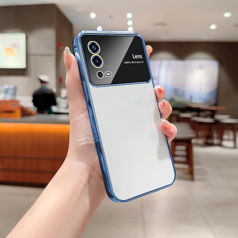 Clear plating phone case for oppo a55 4g case oppoa55 transparent shockproof with camera protection soft cover