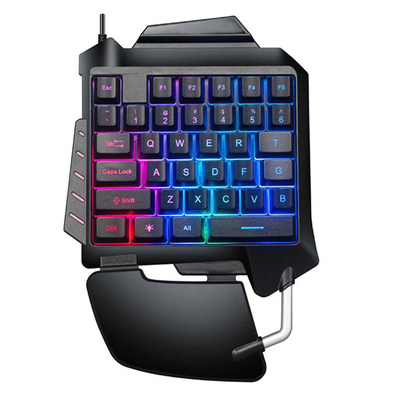 One-handed Mechanical Gaming Keyboard RGB backlit handheld mini gaming keyboard