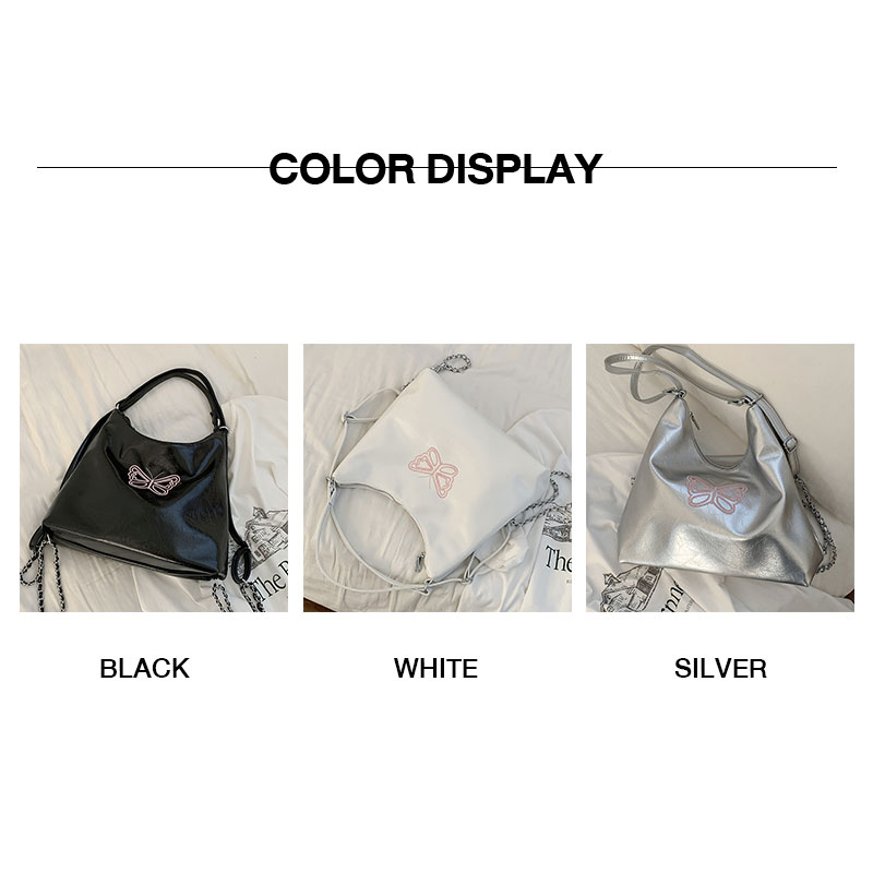NALLCHEER Korean embroidered butterfly backpack New chain backpack Students attend class with large capacity handbags