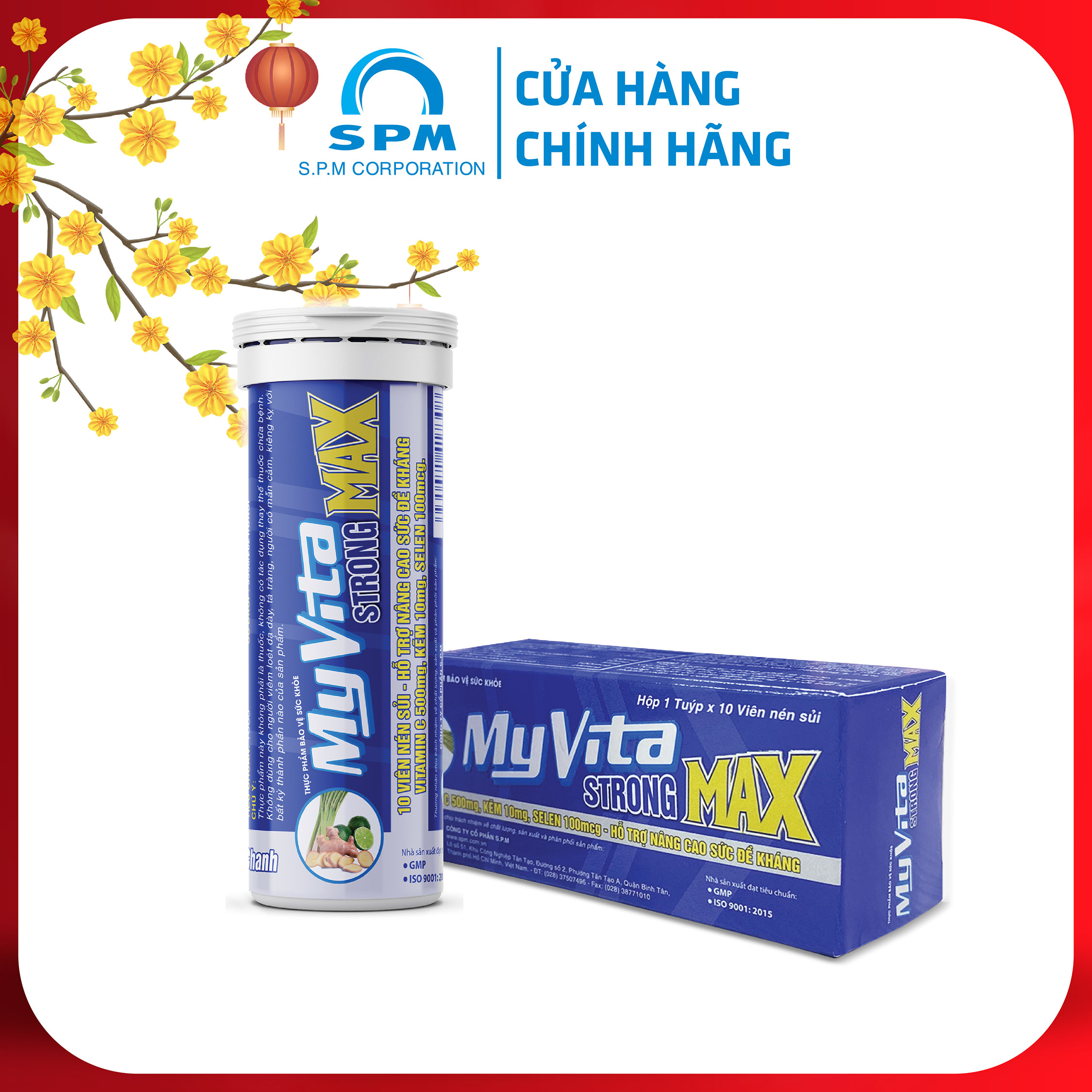 Viên sủi MyVita STRONG MAX (Sả - Gừng Chanh) 20 viên tuýp - Bổ sung Vitamin C - Tăng cường đề kháng thumbnail