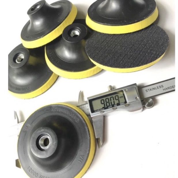 đế đĩa chà nhám tự dính 100mm lỗ trục 10mm