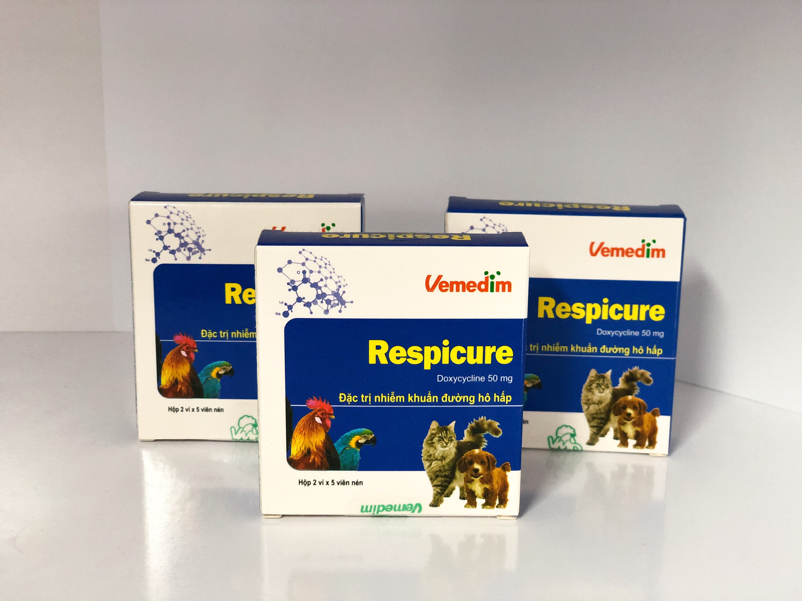 Respicure - viên hô hấp cho chó mèo ( Doxy 50mg, hộp 10 viên)