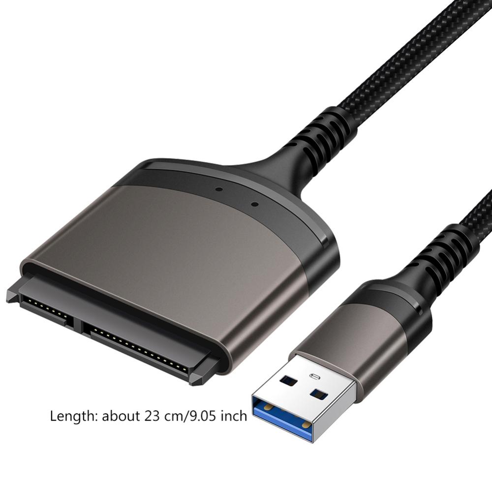 USB 3.0/Type C To SATA Adapter Computer Connector Aluminum Shell External Converter Support Windows/MacOS/Chrome OS/Linux 1 Gbps for 2.5 Inch SSD HDD
