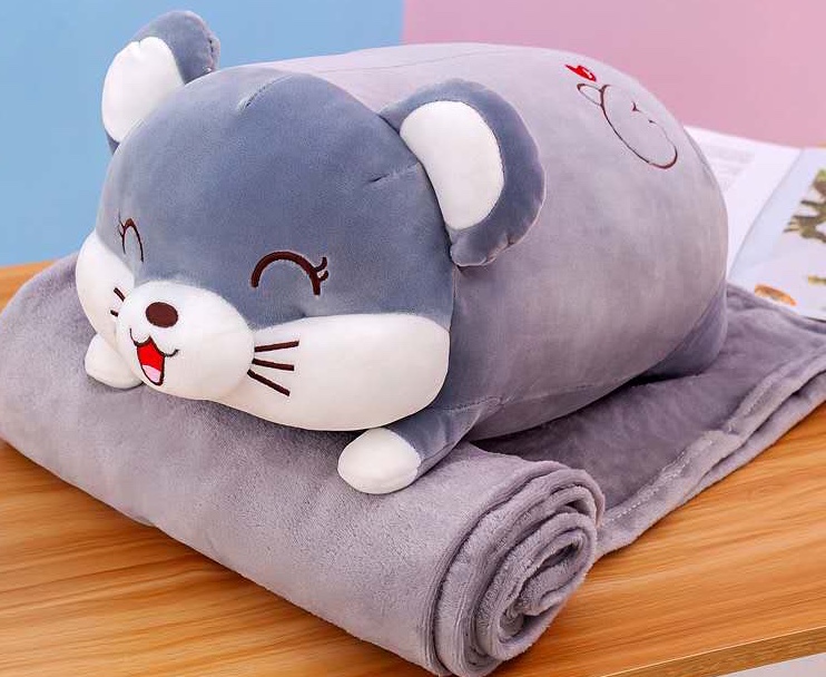 Bộ chăn gối khủng long, husky, gấu, thỏ ghome