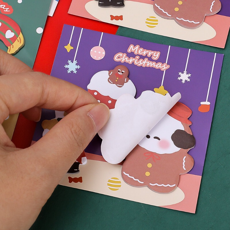 60Sheets/Book Cartoon Christmas Combination Post-It Notes Cute Elk Notepad Message Post-It Notes to Decorate Christmas Gifts